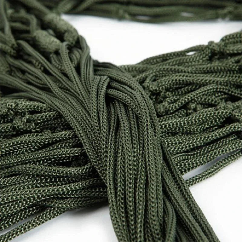 Nylon Rope Meshy Camping Hammock for Outdoor Sleeping Net Bed with Rope Portable Camping Garden Beach Yard Travel Swing Hanging Bed