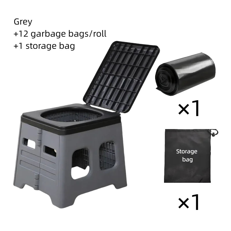 Folding Portable Toilet - Camping & Travel Seat with Bag