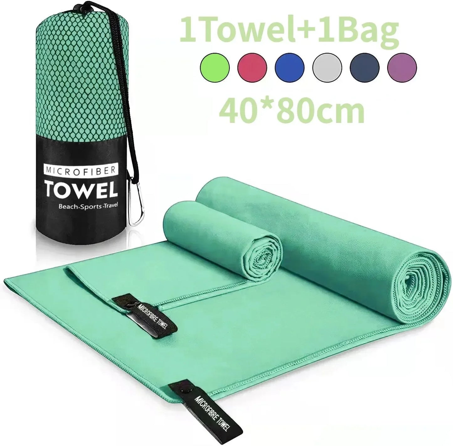 Quick-Dry Towel 40x80CM - Swim, Gym, Beach, Camping
