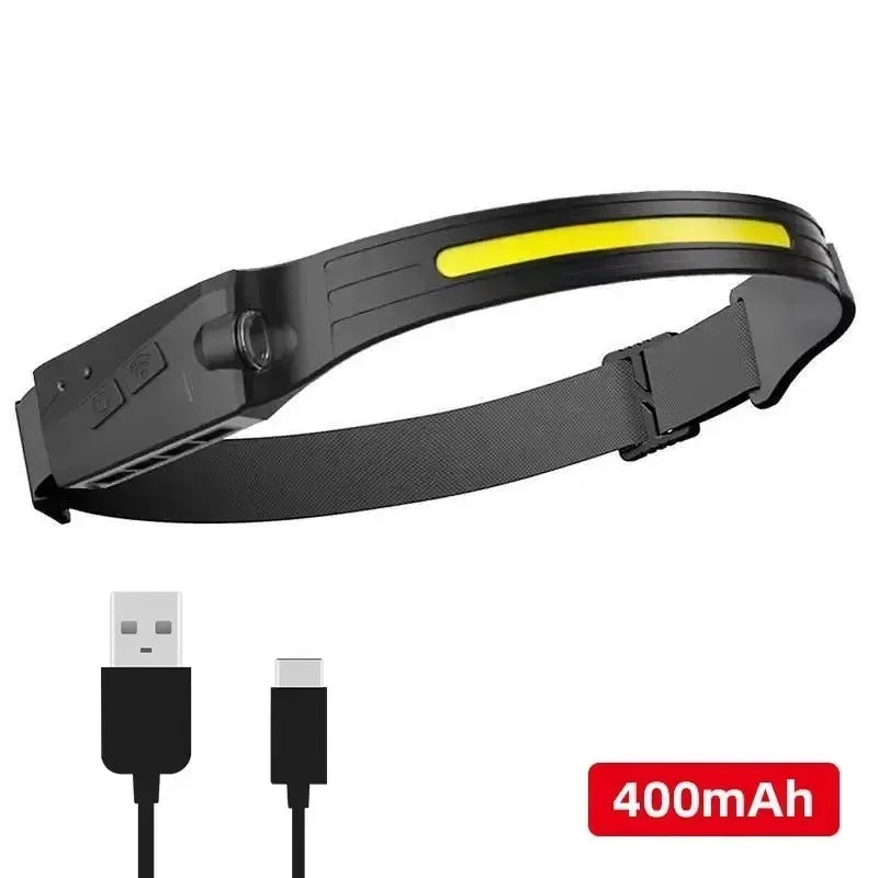 Strong bald head light, long endurance sensing LED, outdoor fishing specific charging, super bright head mounted waterproof head