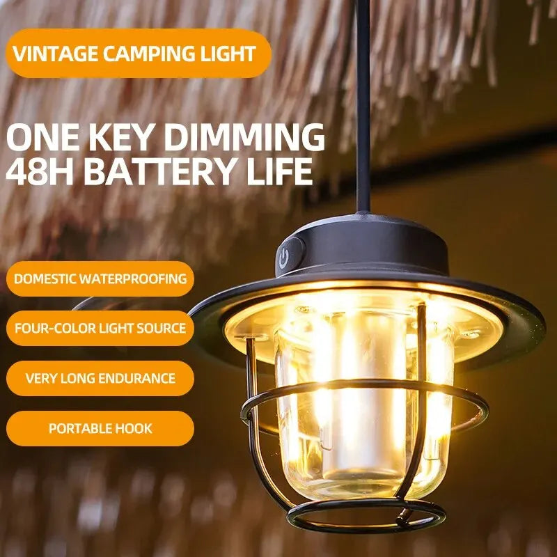 Portable LED Lantern: Retro Style, Waterproof & Eco-Friendly