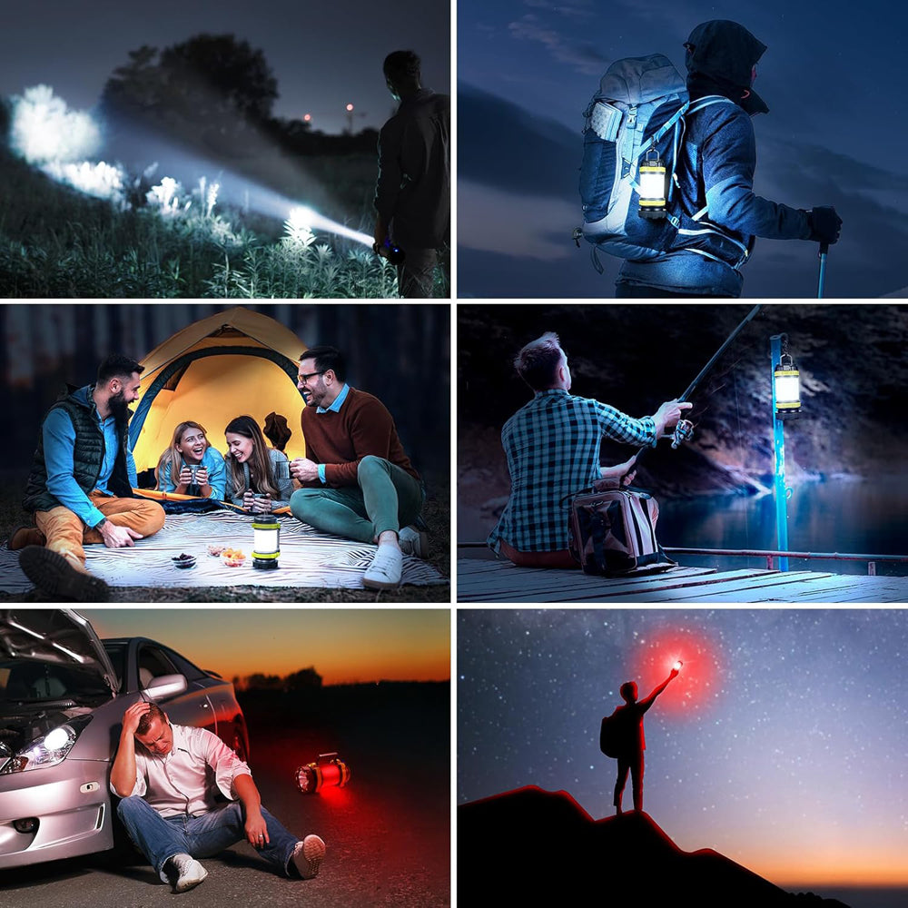 USB Rechargeable Flashlight - 6 Modes LED Camping Lantern