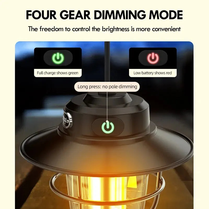 Portable LED Lantern: Retro Style, Waterproof & Eco-Friendly