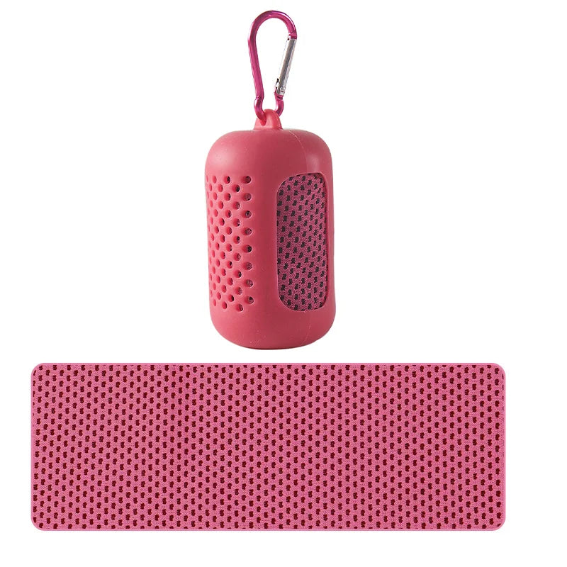 Cooling Quick Dry Towel: Silicone Wrapped for Sports & Beach