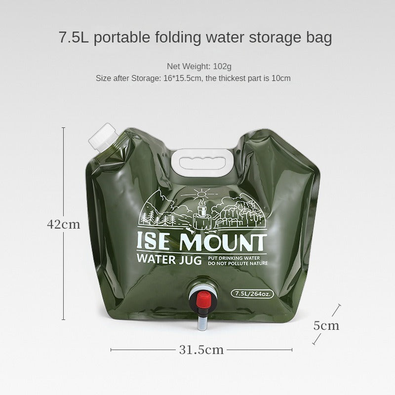 Collapsible Water Bag 7.5L/8L with Faucet - Camping Essential