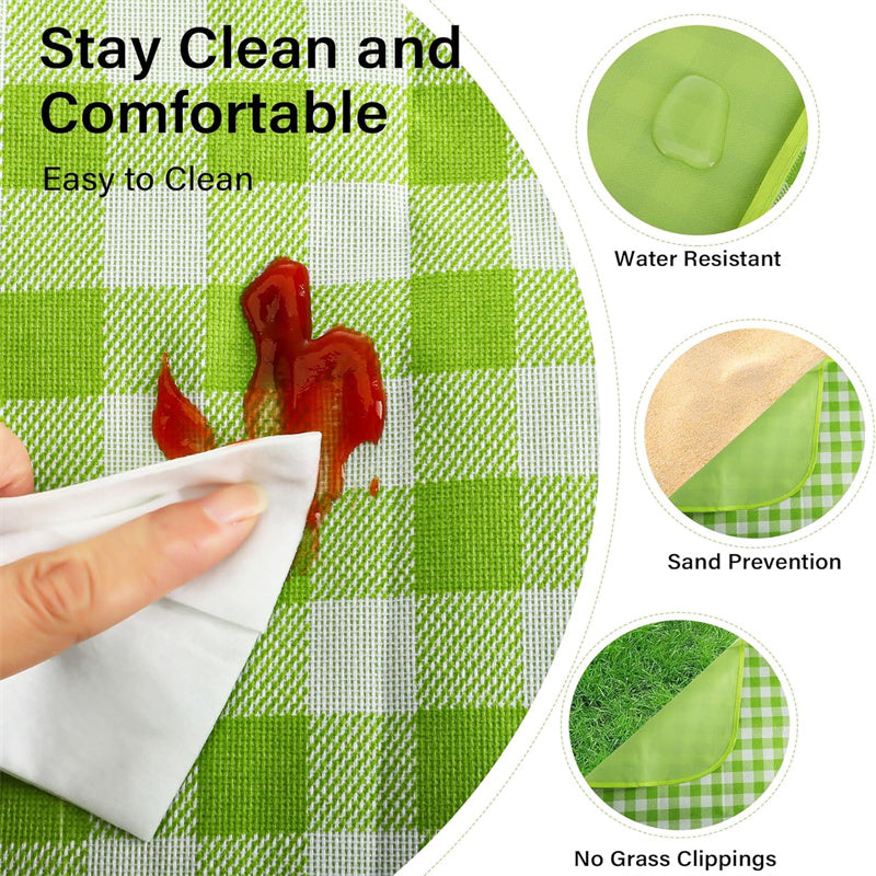 Picnic Blanket: Green Waterproof Lightweight Camping