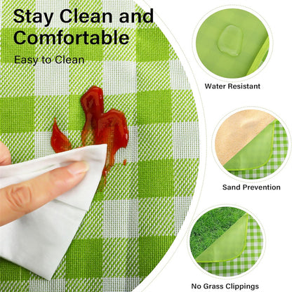 Picnic Blanket: Green Waterproof Lightweight Camping