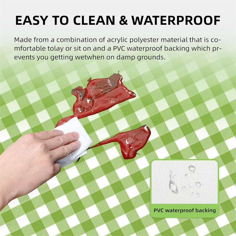 Picnic Blanket: Green Waterproof Lightweight Camping