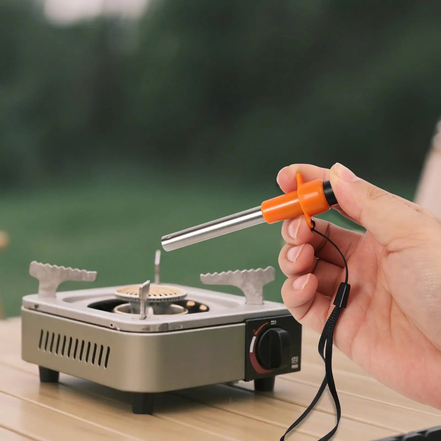Pandatour 1PC Outdoor Camping Mini Electric Lighter Kitchen Household Stove Lgniter Stainless BBQ Piezo One Click Ignition