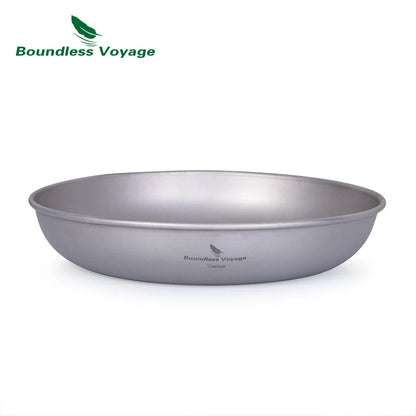 Camping Cookware: Ultralight Titanium Camping Plate Set - 3pcs Mess Kit