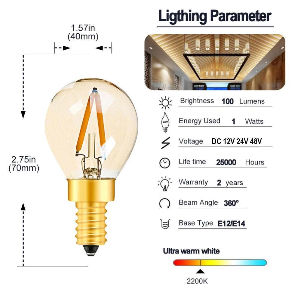 E27 LED Light Bulb 12V 24V - Daylight White for RV & Home