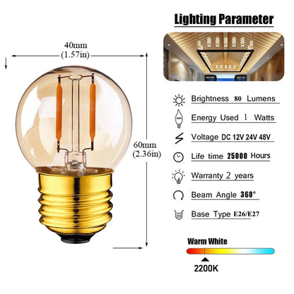 E27 LED Light Bulb 12V 24V - Daylight White for RV & Home