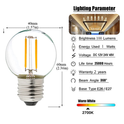 E27 LED Light Bulb 12V 24V - Daylight White for RV & Home