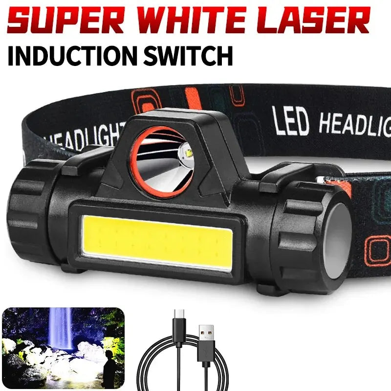 LED Headlamp: Long Battery, Strong Light for Night Fishing