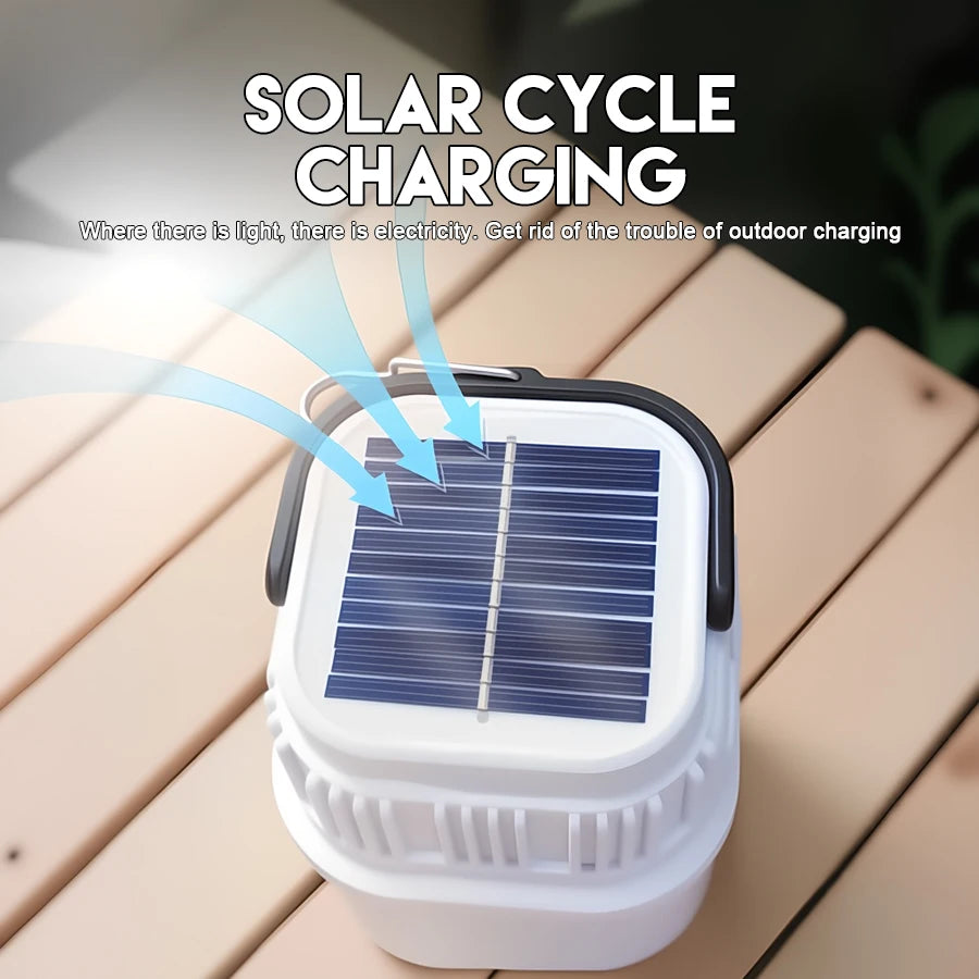 Solar LED Camping Light - Rechargeable Lantern & Flashlight