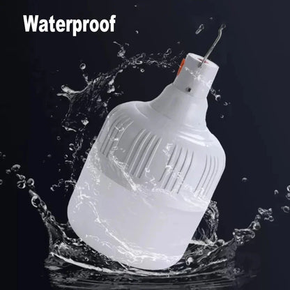 60W Camping Light USB Rechargeable LED Emergency Lamp Outdoor Portable Lanterns with Hook for BBQ Tents Battery Bulb