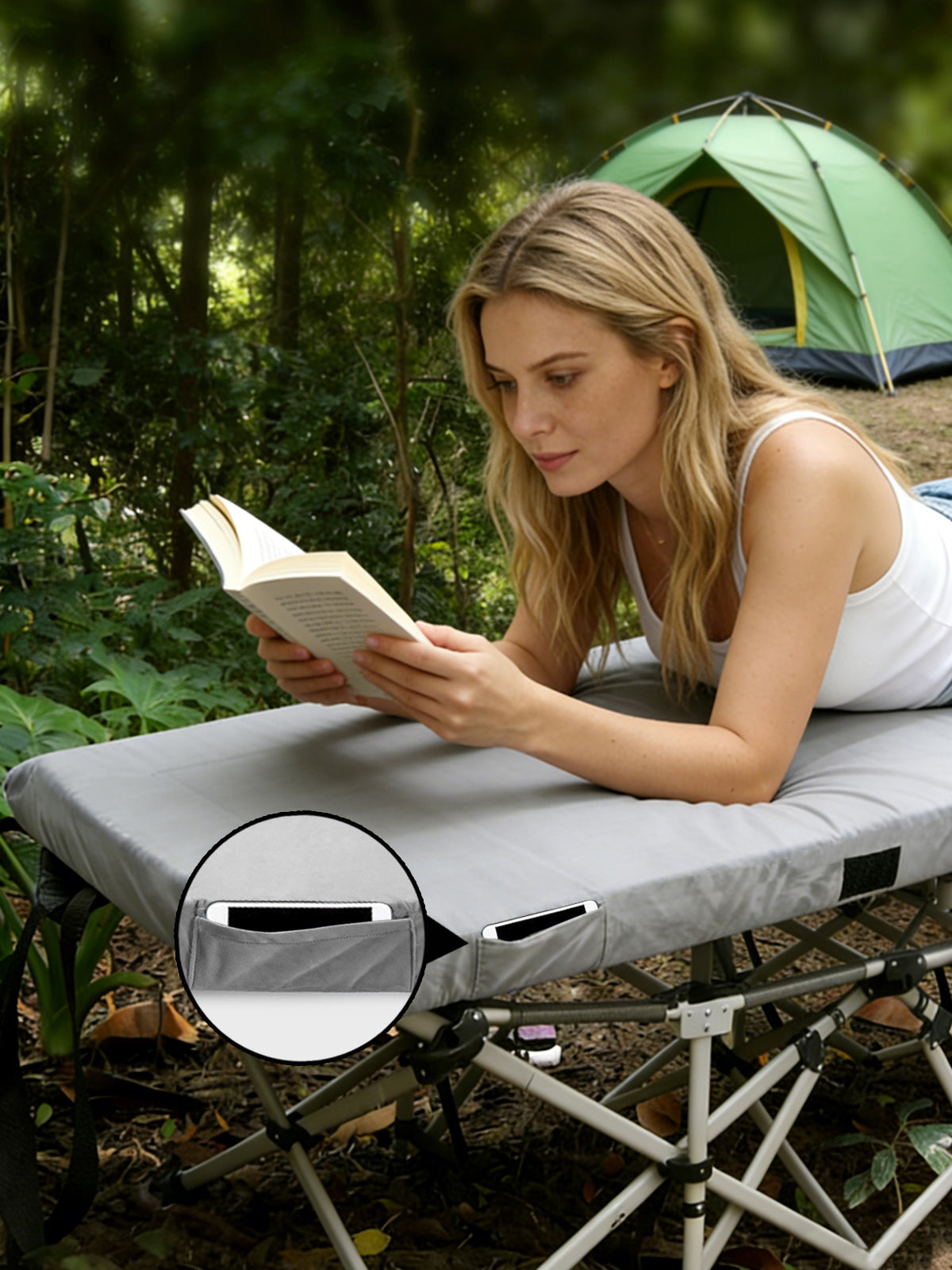 Sleeping Pad: Memory Foam Camping Mattress 3.1" - Portable Cot Pad