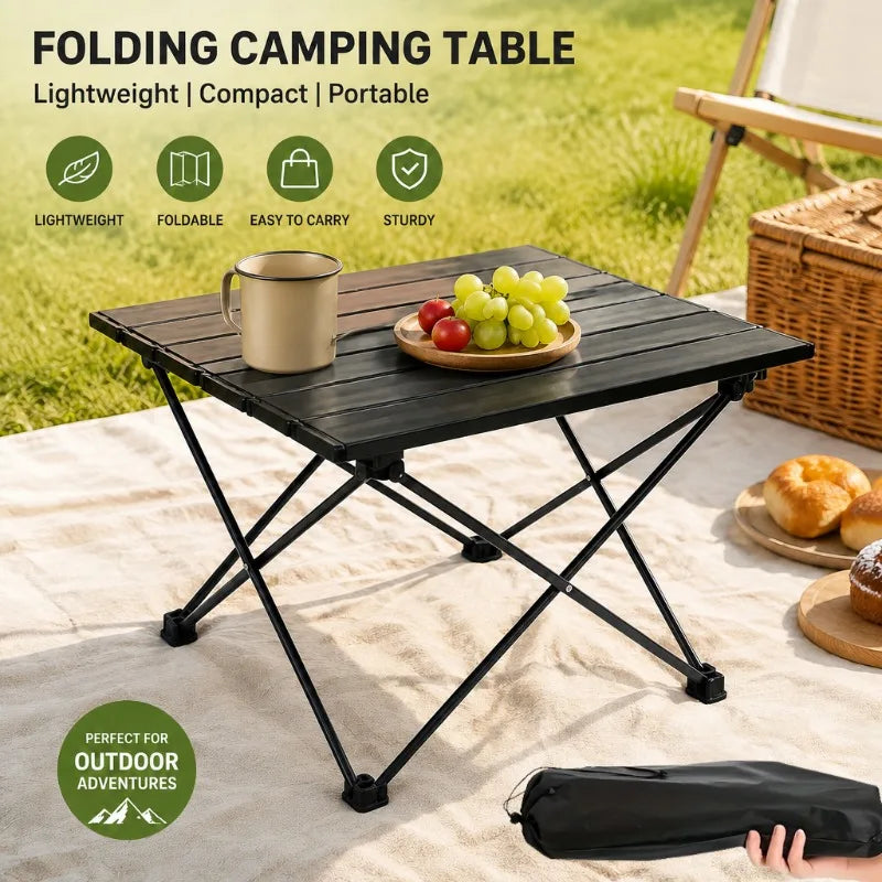 Portable Folding Camping Egg Roll Table Lightweight Collapsible For Outdoor Picnic Beach Travel Backyard Fishing Hiking Barbecue