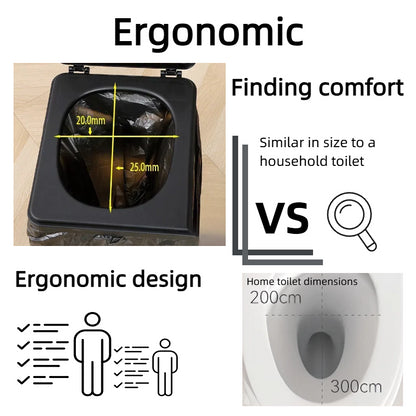 Folding Portable Toilet - Camping & Travel Seat with Bag