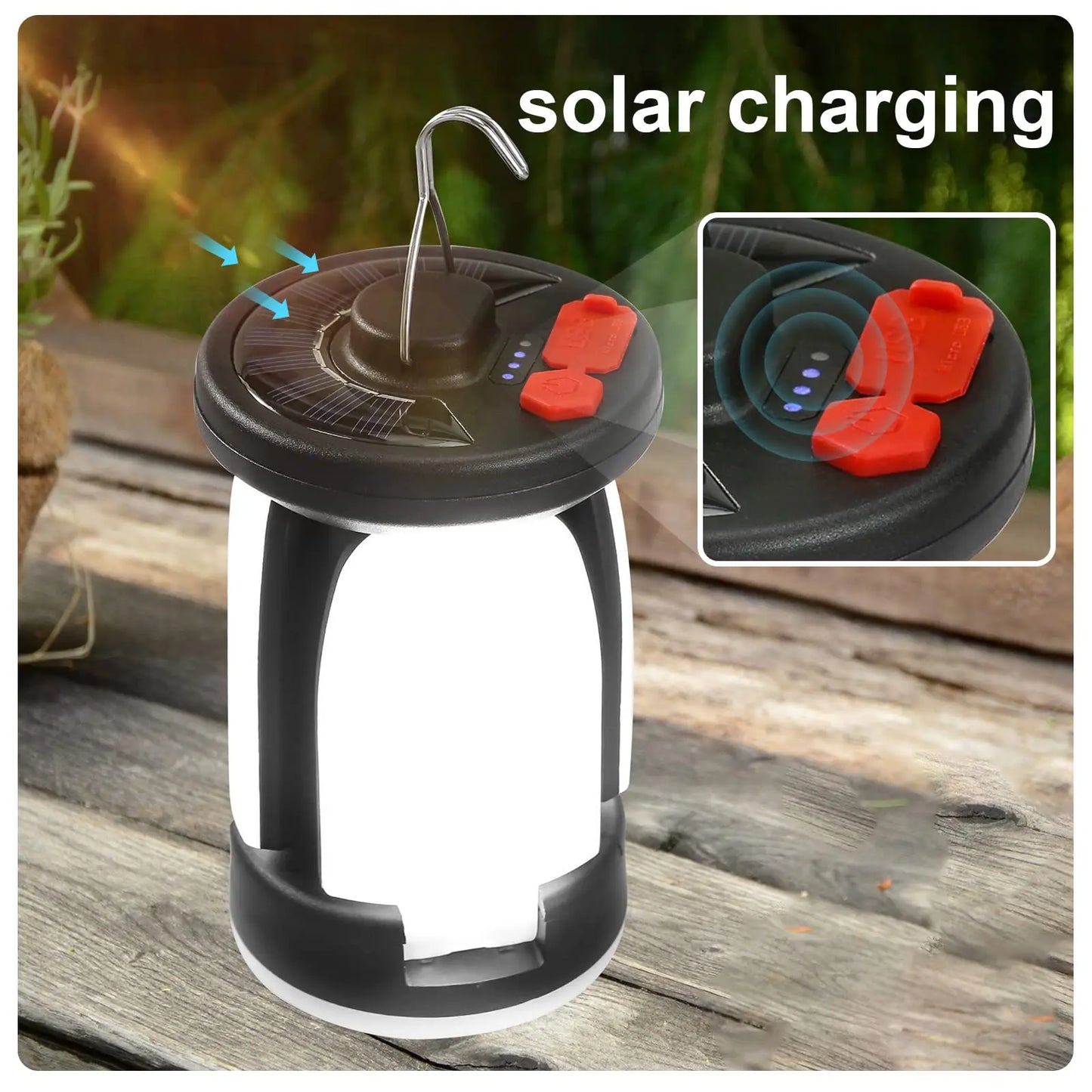Camping Lantern - Solar LED 1000LM Rechargeable Power Bank