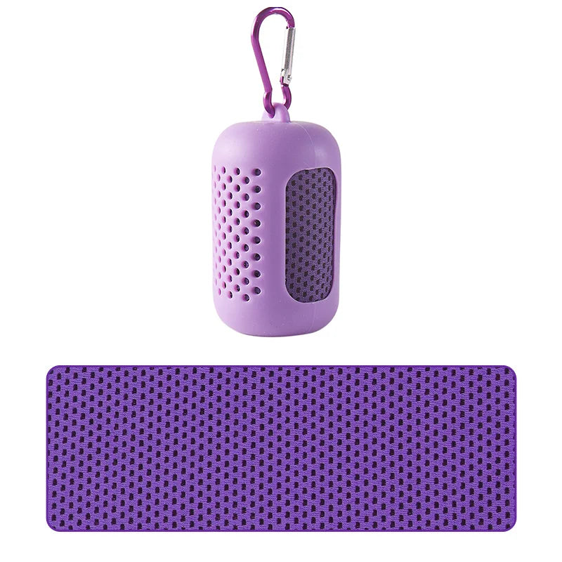 Cooling Quick Dry Towel: Silicone Wrapped for Sports & Beach