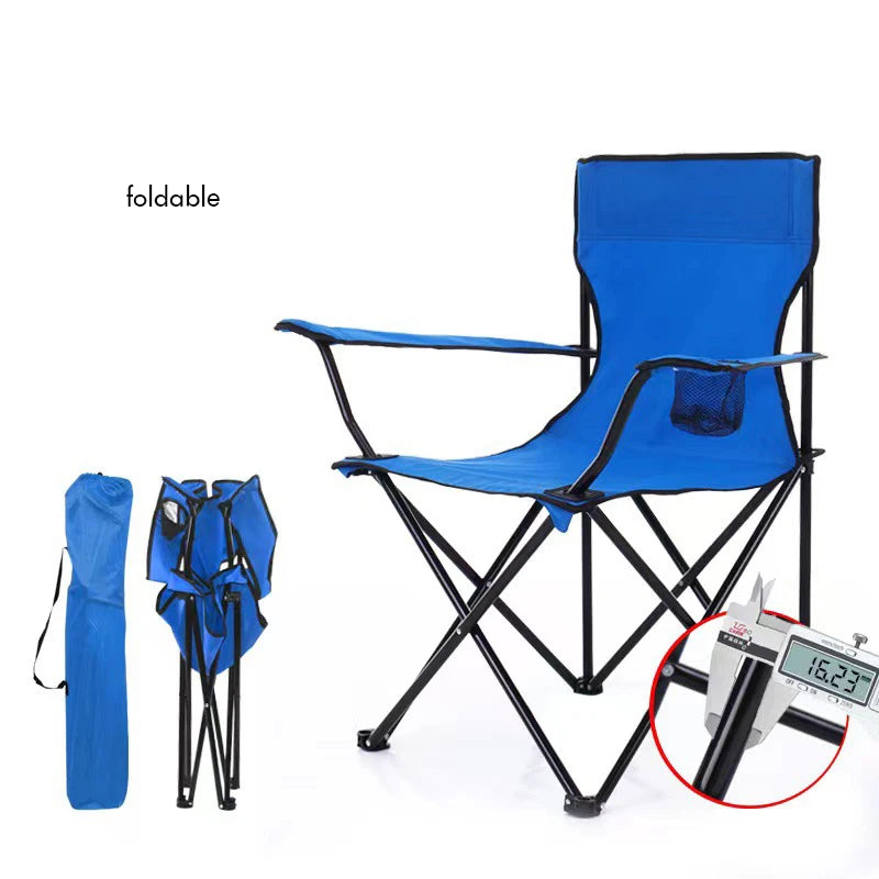 Portable Folding Camping Chair with Hard Arms & Carry Bag