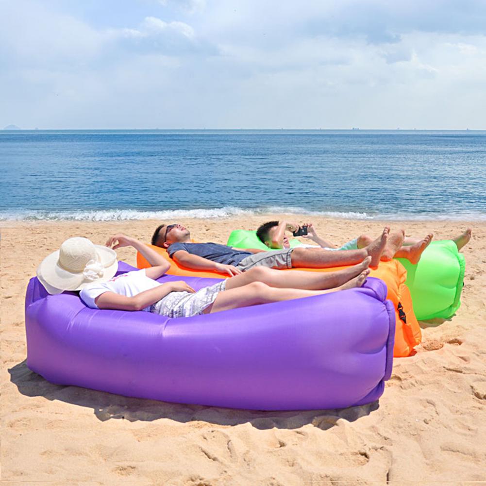 Inflatable Lounger Air Sofa Foldable Sleeping Bag Camping Beach Air Mattress Water Proof Couch Inflatable Lazy Sofa for Picnic