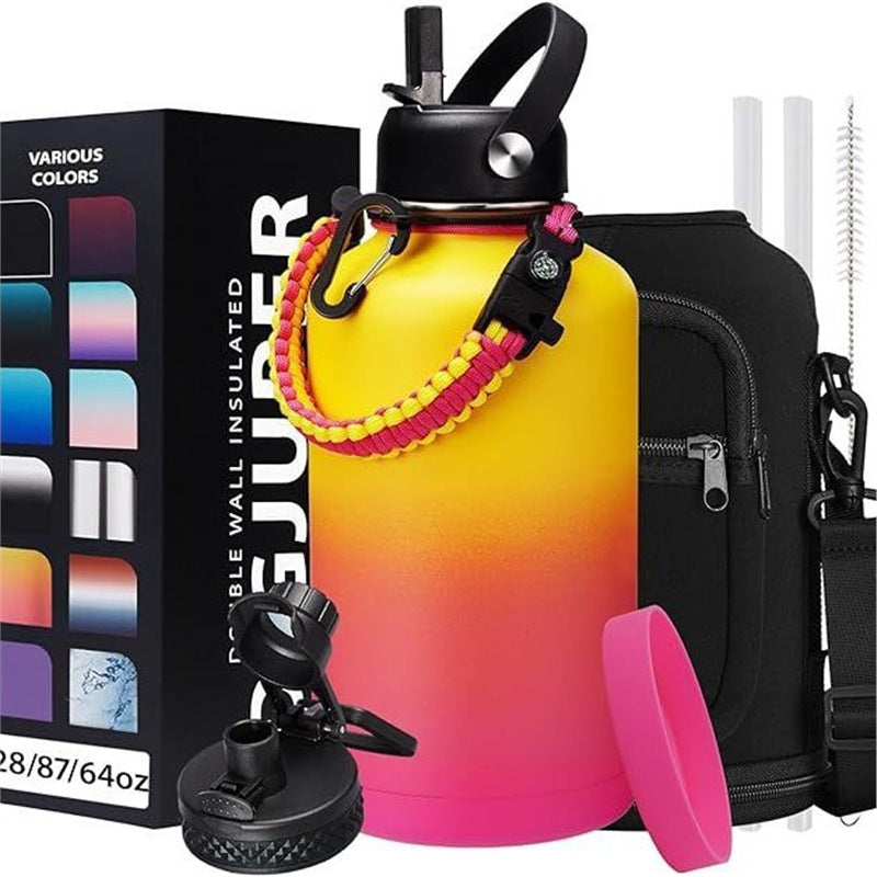 Steel Sports Water Bottle 64oz - Ultimate Hydration Set