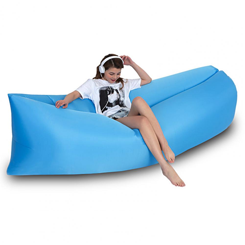 Inflatable Lounger Air Sofa Foldable Sleeping Bag Camping Beach Air Mattress Water Proof Couch Inflatable Lazy Sofa for Picnic
