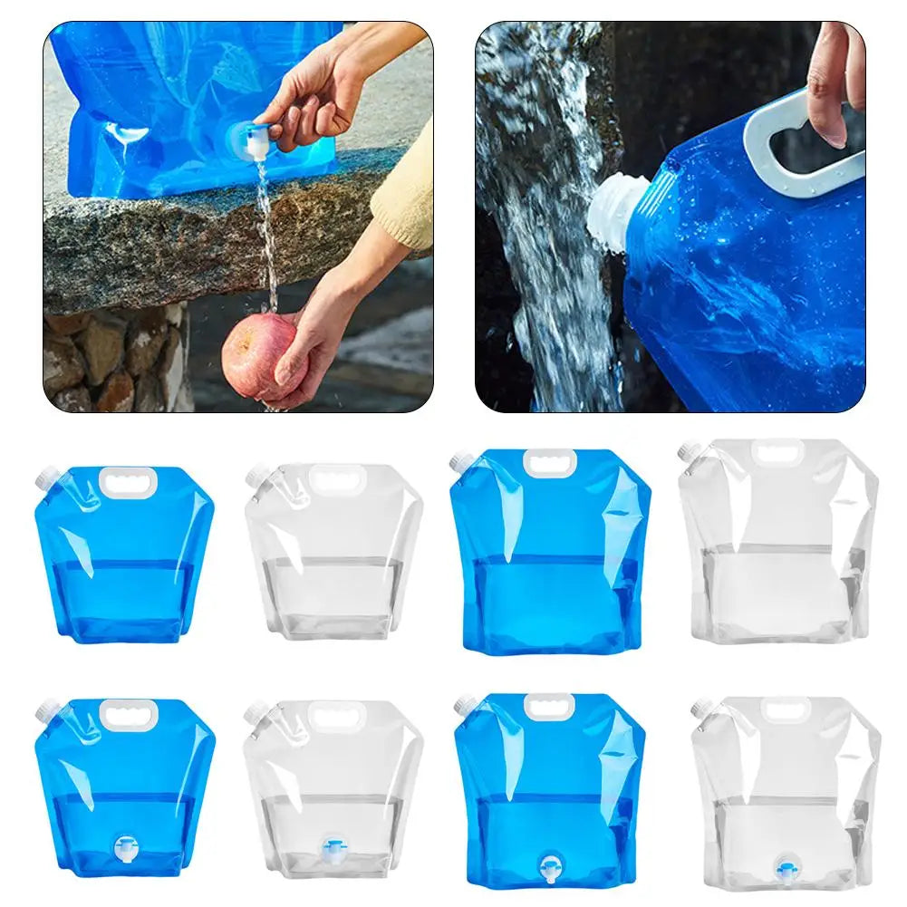 5L Portable Camping Water Bag Foldable Drinking Water Bucket Large Capacity Water Container For Outdoor Travel Lightweight