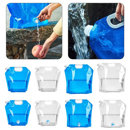 5L Portable Camping Water Bag Foldable Drinking Water Bucket Large Capacity Water Container For Outdoor Travel Lightweight