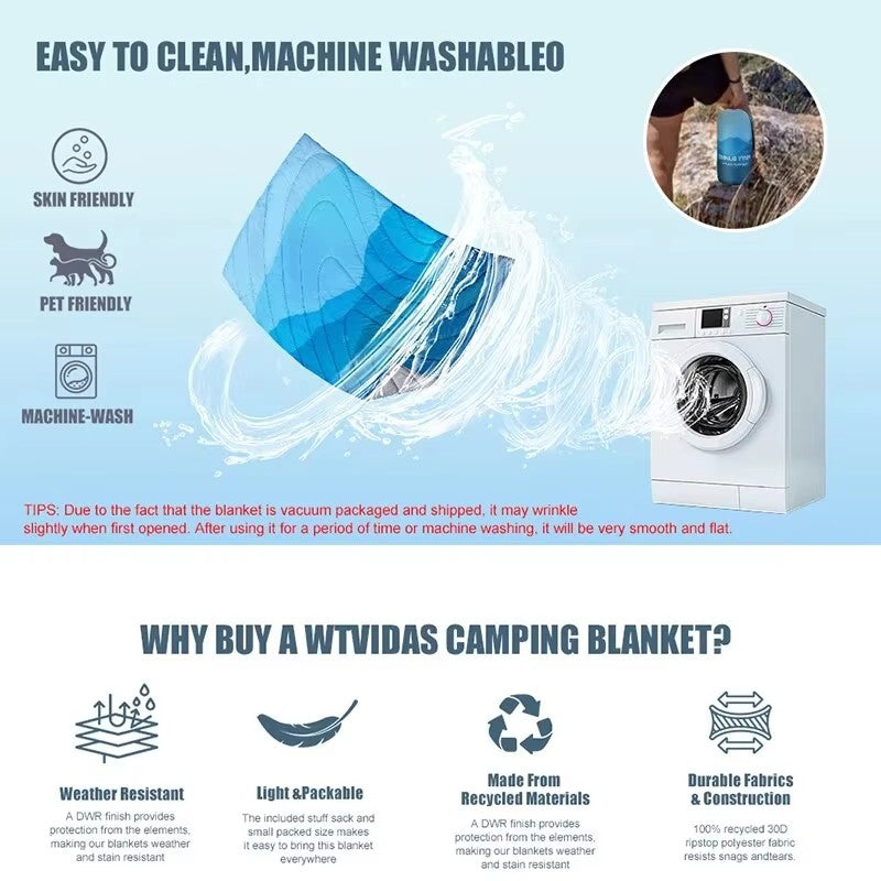 Camping Blanket - Waterproof 200x140cm - Cozy & Portable