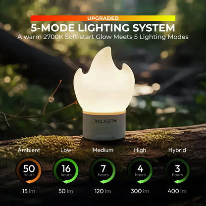 FLEXTAIL TINY PUMP 3X - 5kPa Ultra-Light Portable Air Pump, 5-Mode Camping Light, Multi-Use for Camping & Travel