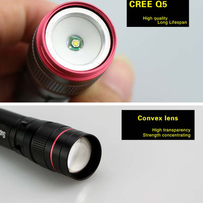 Mini Q5 LED Flashlight: Zoom, Waterproof, 3 Modes