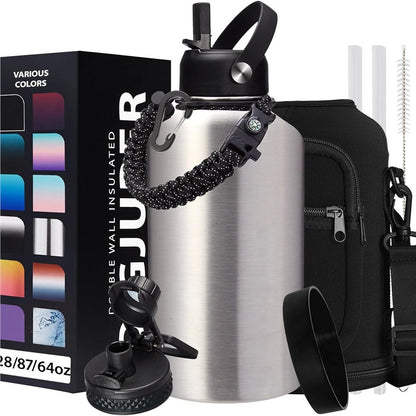 Steel Sports Water Bottle 64oz - Ultimate Hydration Set
