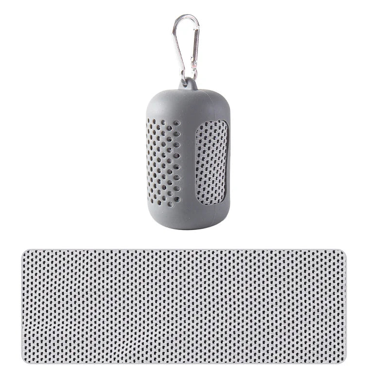 Cooling Quick Dry Towel: Silicone Wrapped for Sports & Beach