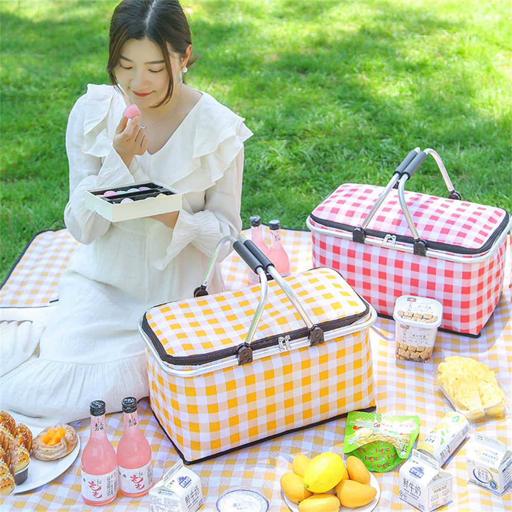 Picnic Basket: Thermal Insulated Picnic Bag - Large Waterproof Cooler Box