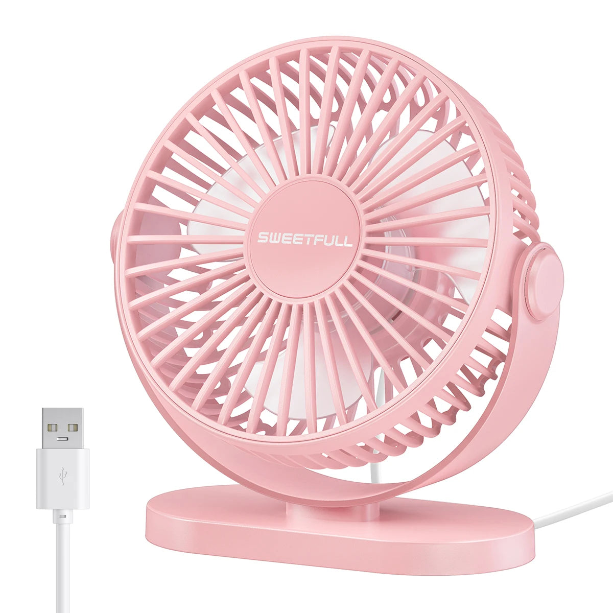 Mini USB Desk Fan: Quiet, 3-Speed, Portable for Home/Office/Camping
