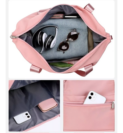 Travel Bag: Wet/Dry Pockets, Large Capacity