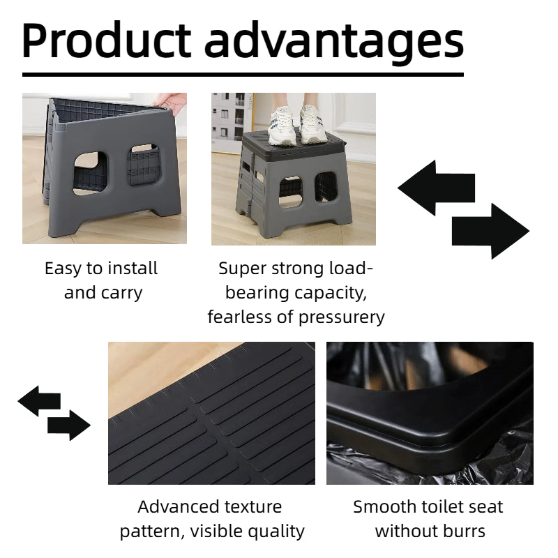Folding Portable Toilet - Camping & Travel Seat with Bag