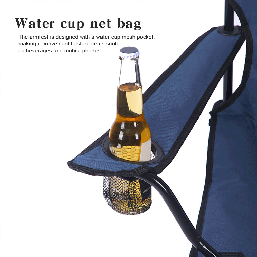 Outdoor Foldable Camping Chair with Bottle Holder
