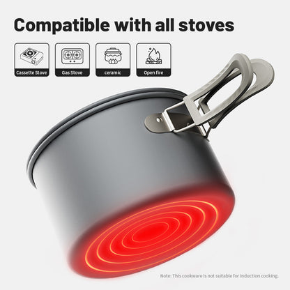 Camping Cookware Kit: Portable Frying Pan & Kettle Set