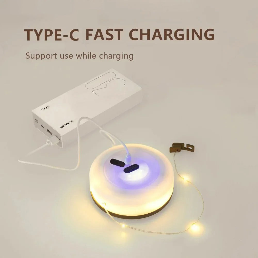 Portable LED Camping Lamp: 10m Type-C Rechargeable