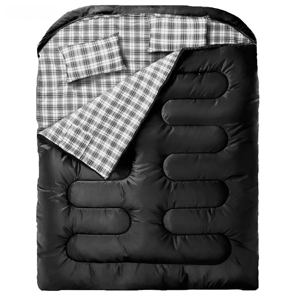 Flannel Twin Sleeping Bag - 2 Person, All-Season Camping