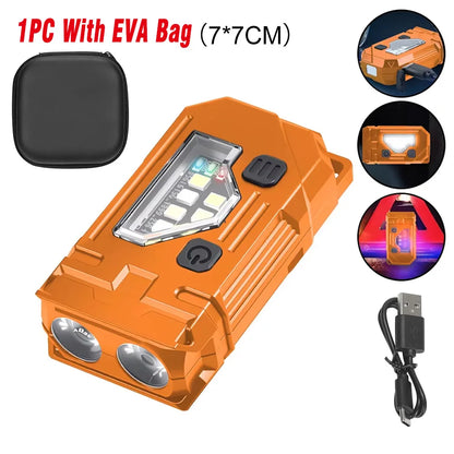 Mini Keychain EDC Flashlight - Rechargeable Magnetic Torch