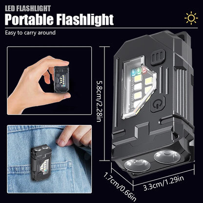 Mini Keychain EDC Flashlight - Rechargeable Magnetic Torch