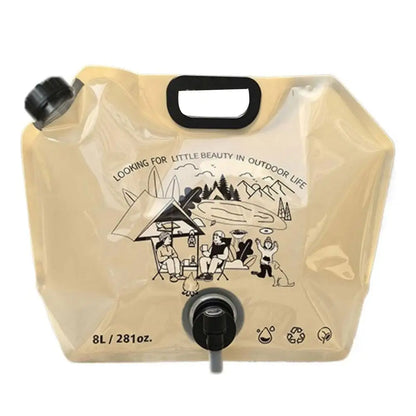 8L Outdoor Water Storage Bag Portable Foldable Drinking Water Pouch for Camping Hiking Sports Large Capacity Soft Flask with Tap
