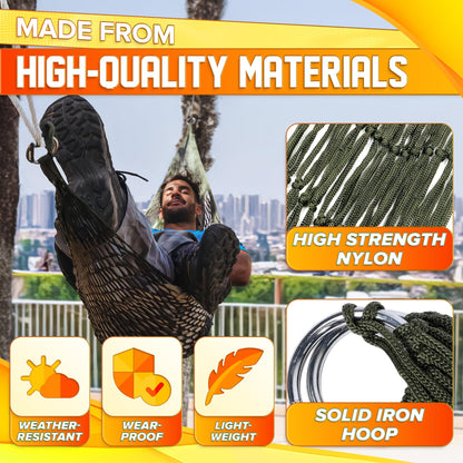 Outdoor Camping Hammock: Portable Mesh Swing with Tree Straps