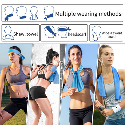 Cooling Quick Dry Towel: Silicone Wrapped for Sports & Beach