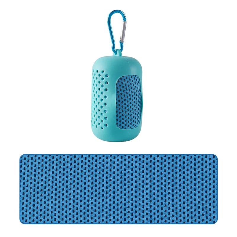 Cooling Quick Dry Towel: Silicone Wrapped for Sports & Beach